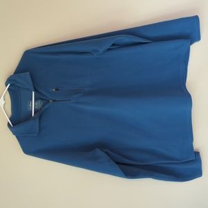 L.L. Bean Fleece Quarter Zip Long Sleeve Shirt L Blue Zip Pocket
